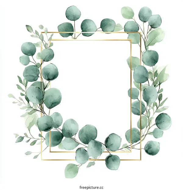 Elegant Watercolor Eucalyptus Frame Design