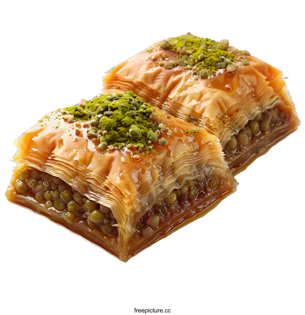 [Transparent Background PNG]Turkish delight with pistachio on white background