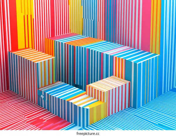 Colorful Striped Abstract Geometric Background