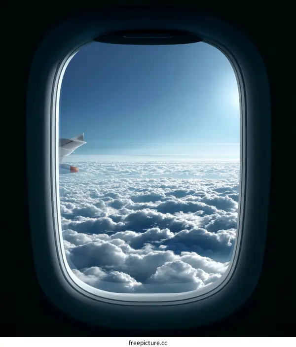 Aerial View of Clouds from Airplane Window