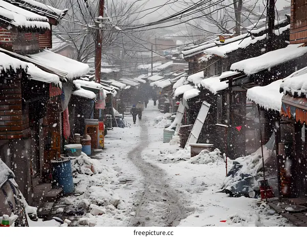 Hutong in the snow