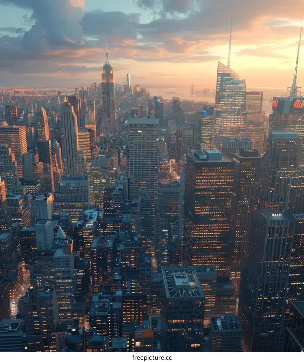 Manhattan Skyline at Sunset