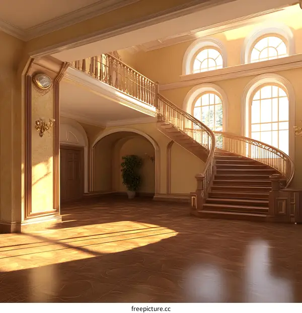 Grand Staircase in a Luxurious Mansion