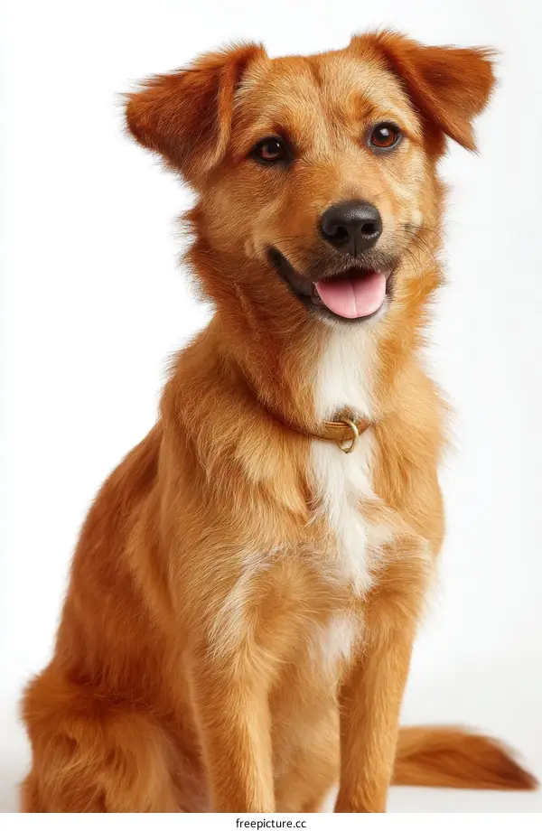Adorable Dog Portrait Against White Background