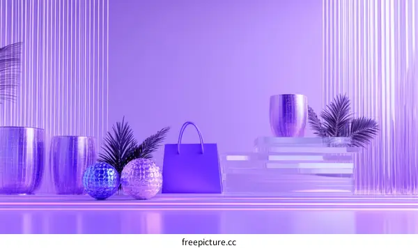 Purple Neon Minimalist Shopping Display