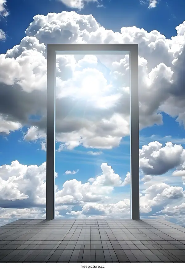 Open Doorway To The Sky Clouds Sun