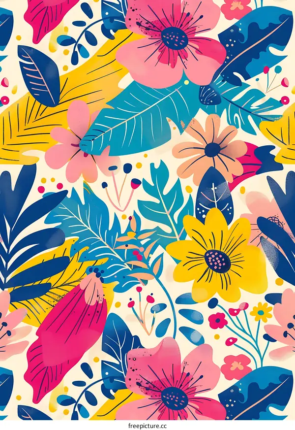 Tropical Floral Seamless Pattern Design