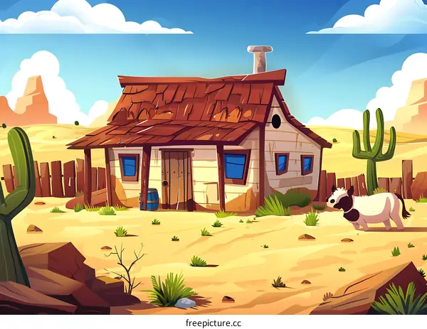Old Western House in the Desert