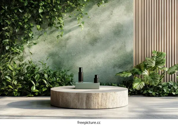 Natural Spa Product Display Illustration