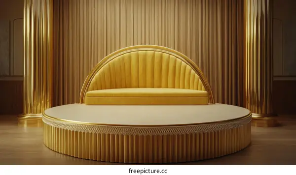 Golden Stage with Yellow Sofa