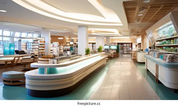 The interior of a modern grocery store