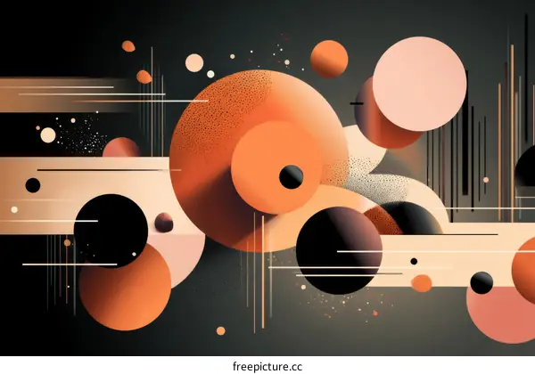 Abstract Geometric Shapes Composition with Colors