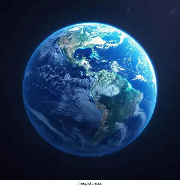 Earth from space showing the Americas