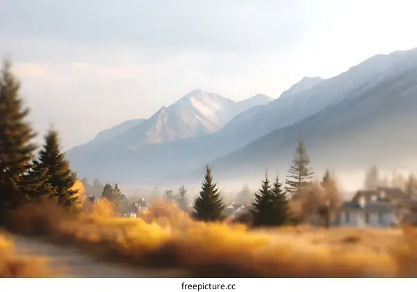 Majestic Mountain Range at Sunrise