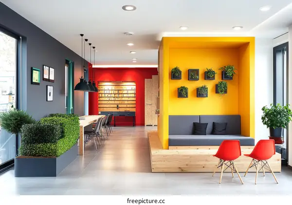 Modern Colorful Office Lounge Area