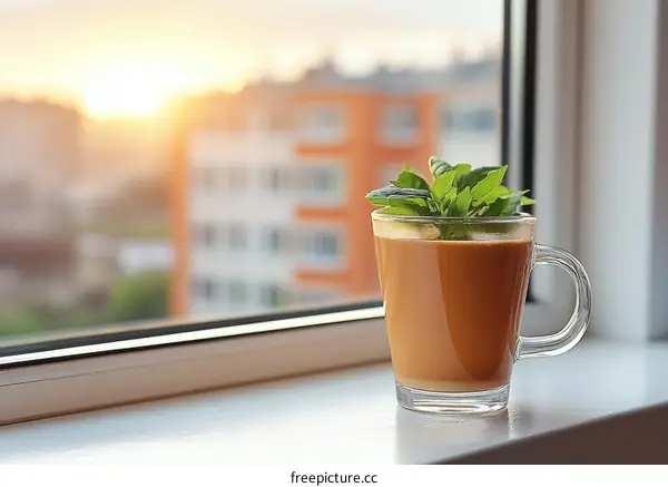 Morning Coffee by the Window with City View