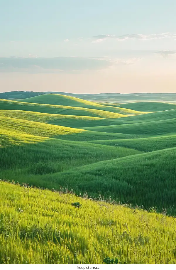 The vast green hills of the countryside stretch to the horizon