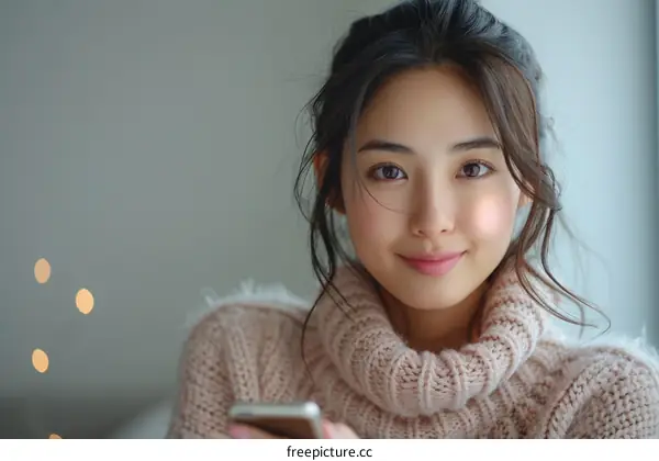 Portrait of a young Asian woman smiling