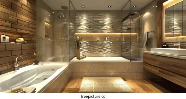 Modern Luxurious Bathroom Design Illustration