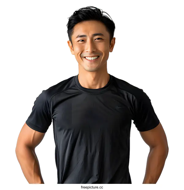 [Transparent Background PNG]Portrait of a young Asian man smiling