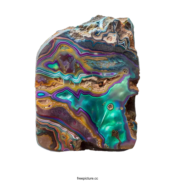[Transparent Background PNG]A cross section of colorful opal