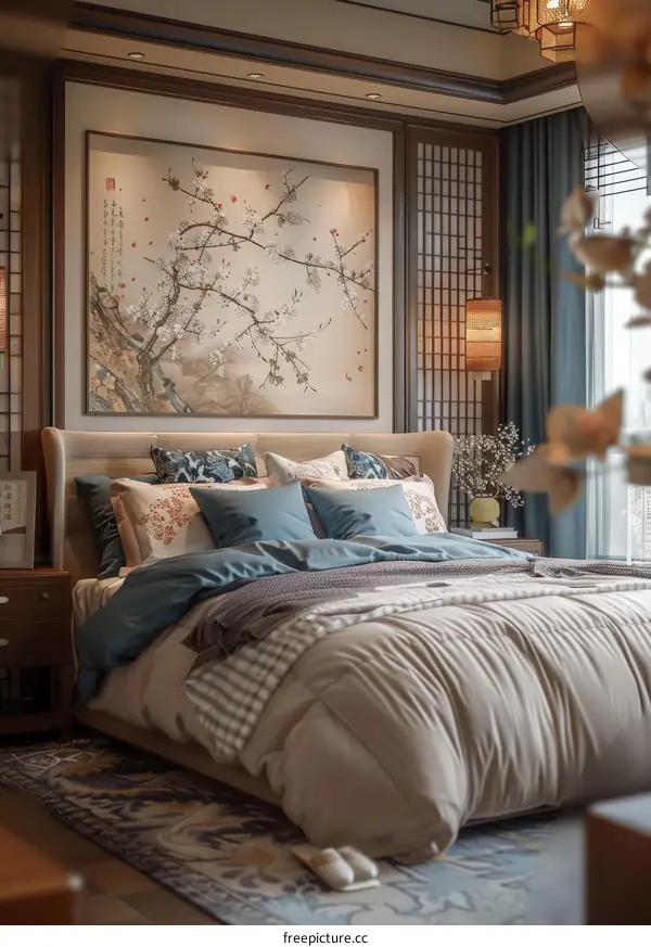 Elegant Modern Chinese Style Bedroom Interior Design