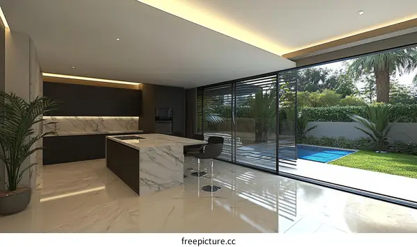 Modern Kitchen with Outdoor Views