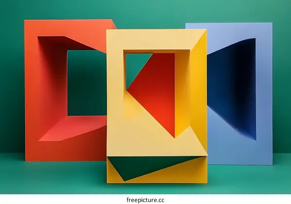 Abstract Geometric Shapes Minimalist Background