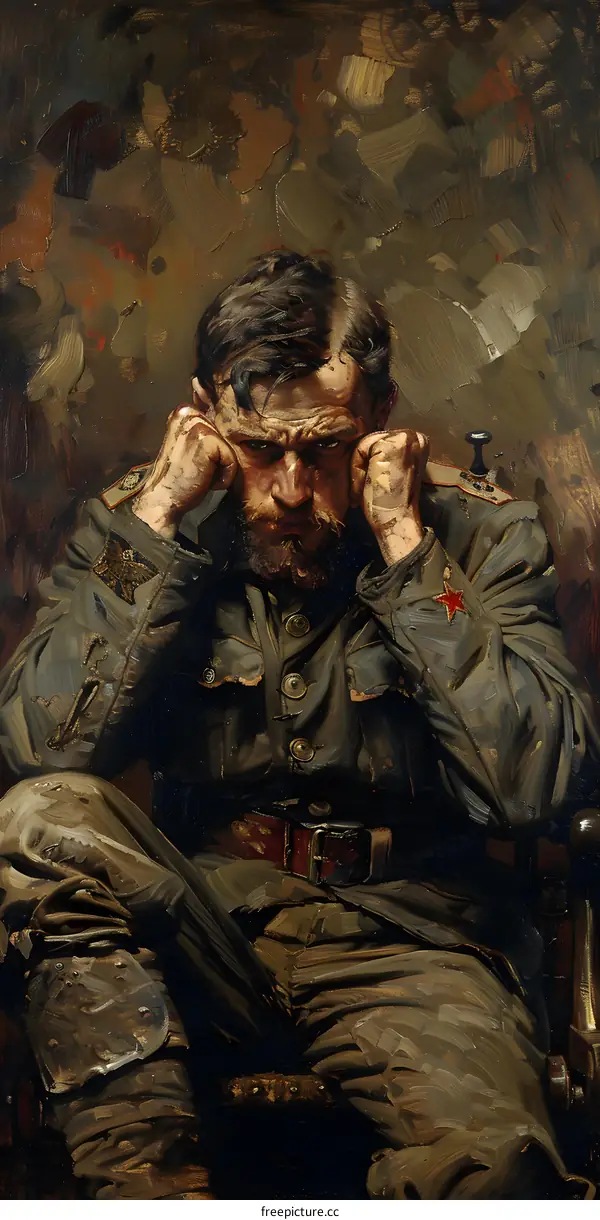 Artist Vasily Kandinskys painting Pensive