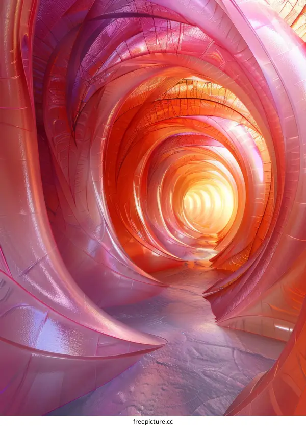 Surreal Pink and Orange Tunnel