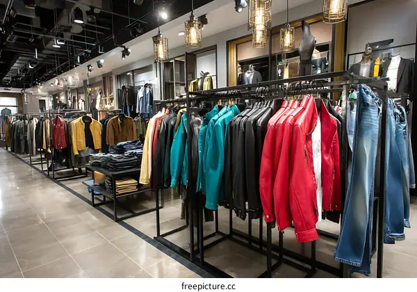Fashionable Clothing Display in a Modern Boutique