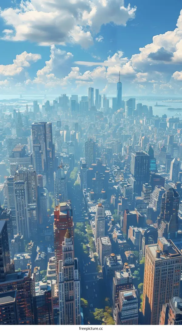 New York City Skyline Aerial View