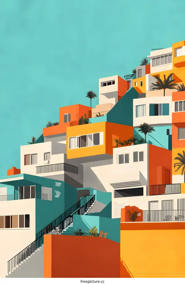Colorful Modern Buildings Illustration
