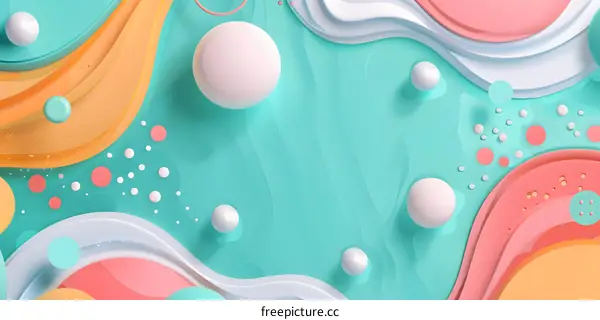 Abstract Background with Colorful Shapes and Spheres