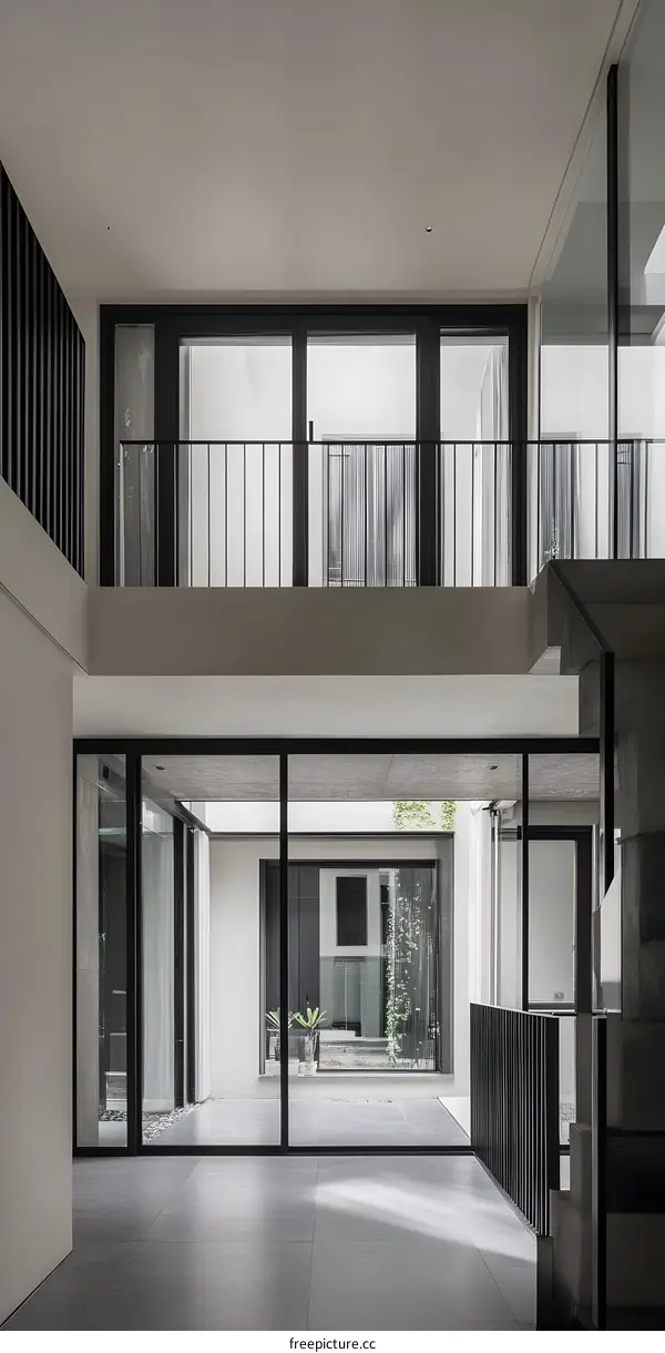 Modern Minimalist Interior Design With Open Space and Concrete Floors