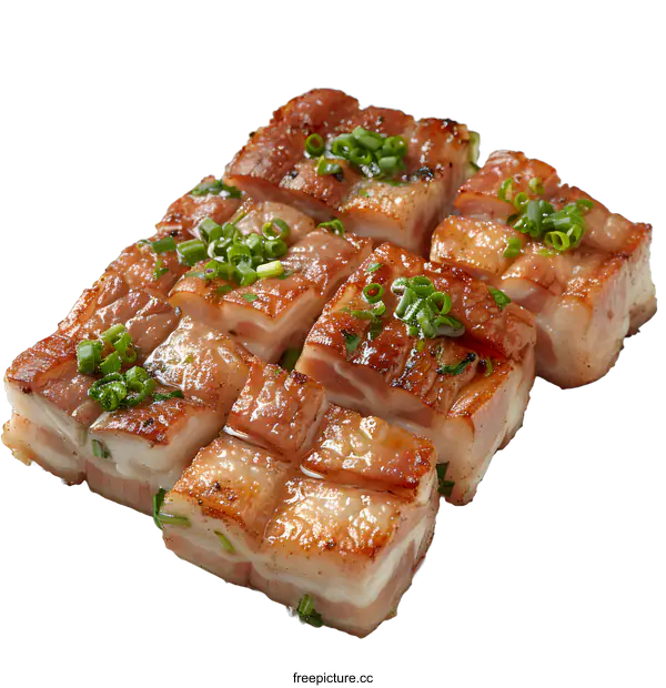 [Transparent Background PNG]A plate of delicious barbecued pork