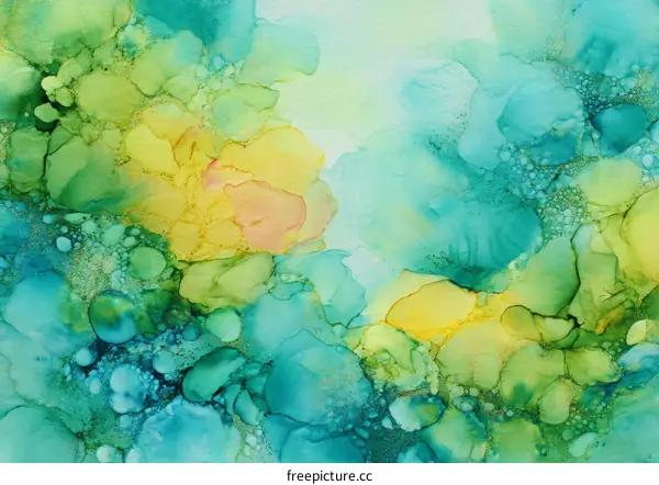 Abstract Colorful Ink Wash Painting