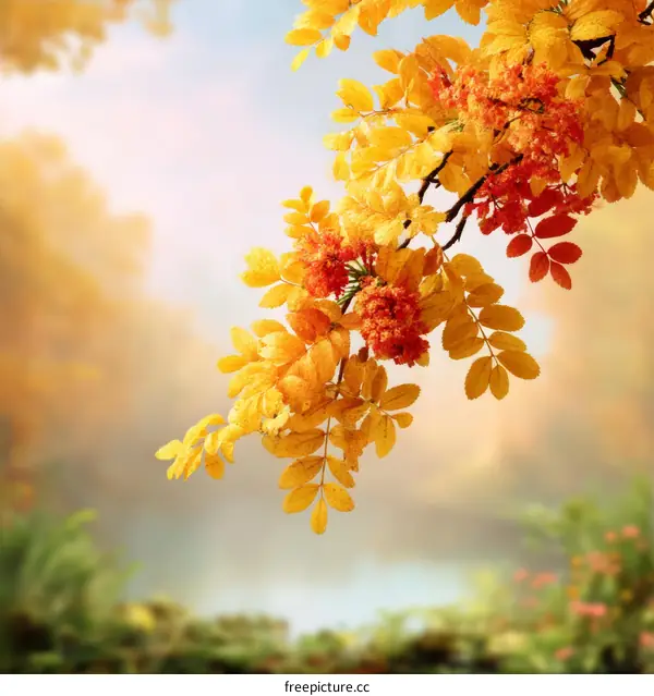 Autumnal Foliage Branch Detail