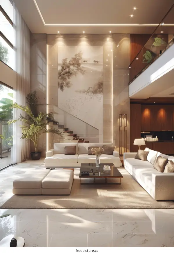 Modern Living Room Interior Design with Open Space