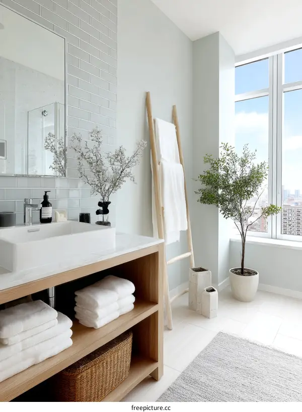 Modern Minimalist Bathroom Design with Natural Light