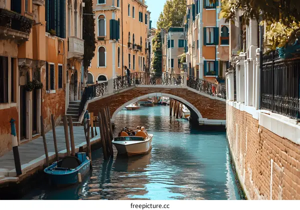 Bridge Over Canal In Venice Italy