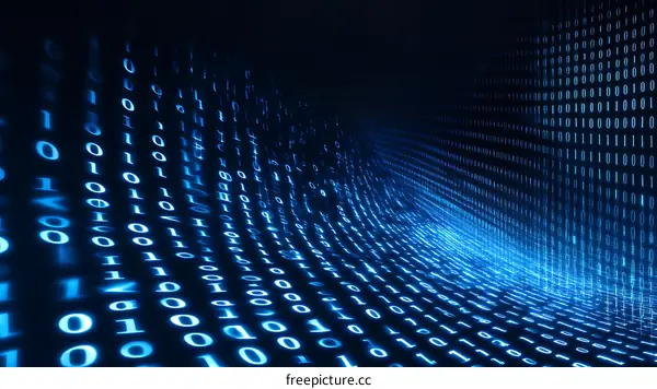 Abstract Binary Code Wave Pattern Illustration