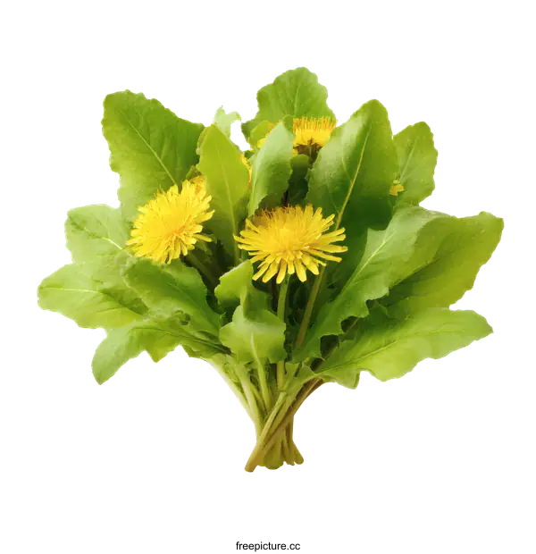 [Transparent Background PNG]Fresh Dandelion Bouquet Close-up