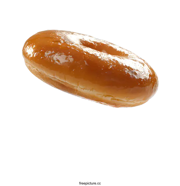 [Transparent Background PNG]Glazed Donut on White Background
