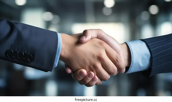 Businessmen of different ethnicities shaking hands in agreement