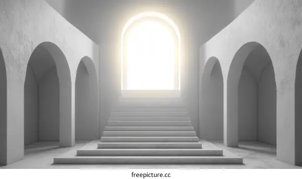 Modern Architectural Interior Design with Archways and Stairs