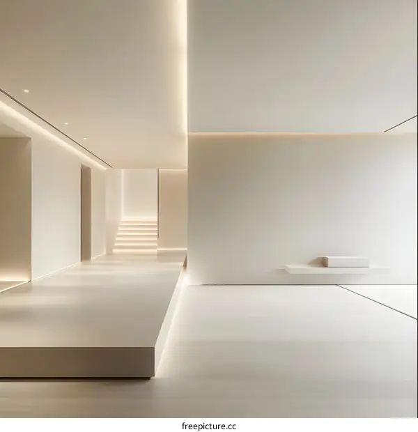 Modern Minimalist Interior Design with White Walls and Wooden Floor