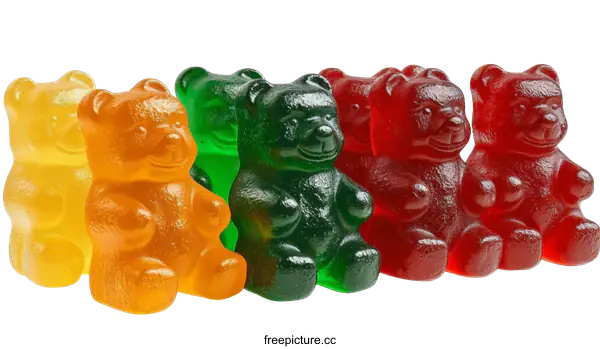 [Transparent Background PNG]Colorful Gummy Bears Candy