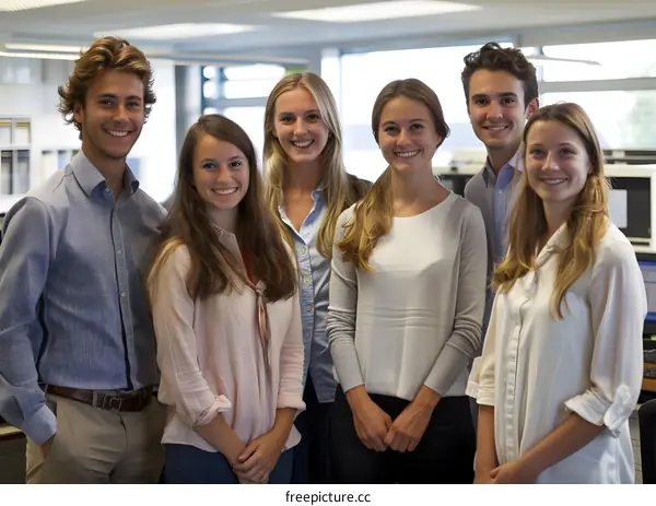 Portrait of a group of young professionals smiling