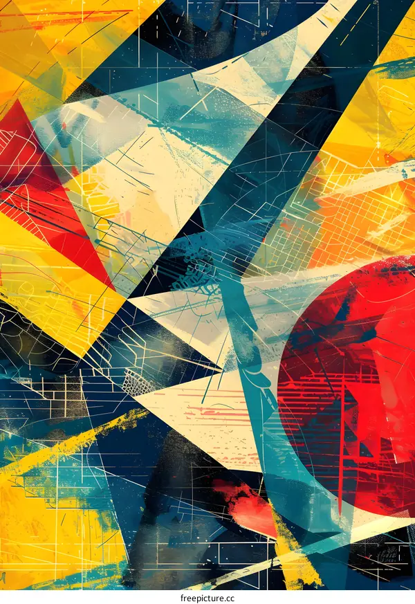 Abstract Geometric Art with Vibrant Colors